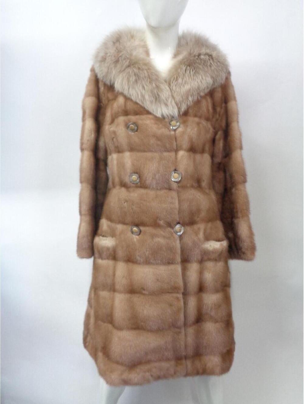 MINT CANADIAN PASTEL MINK & FOX FUR COAT JACKET WOMEN WOMAN SIZE 2-4 PETITE